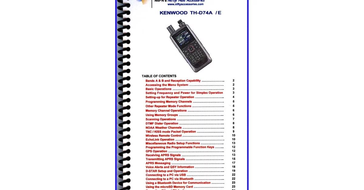 Amateur Radio Books Nifty Th D A Mini Manual Gpscentral Ca