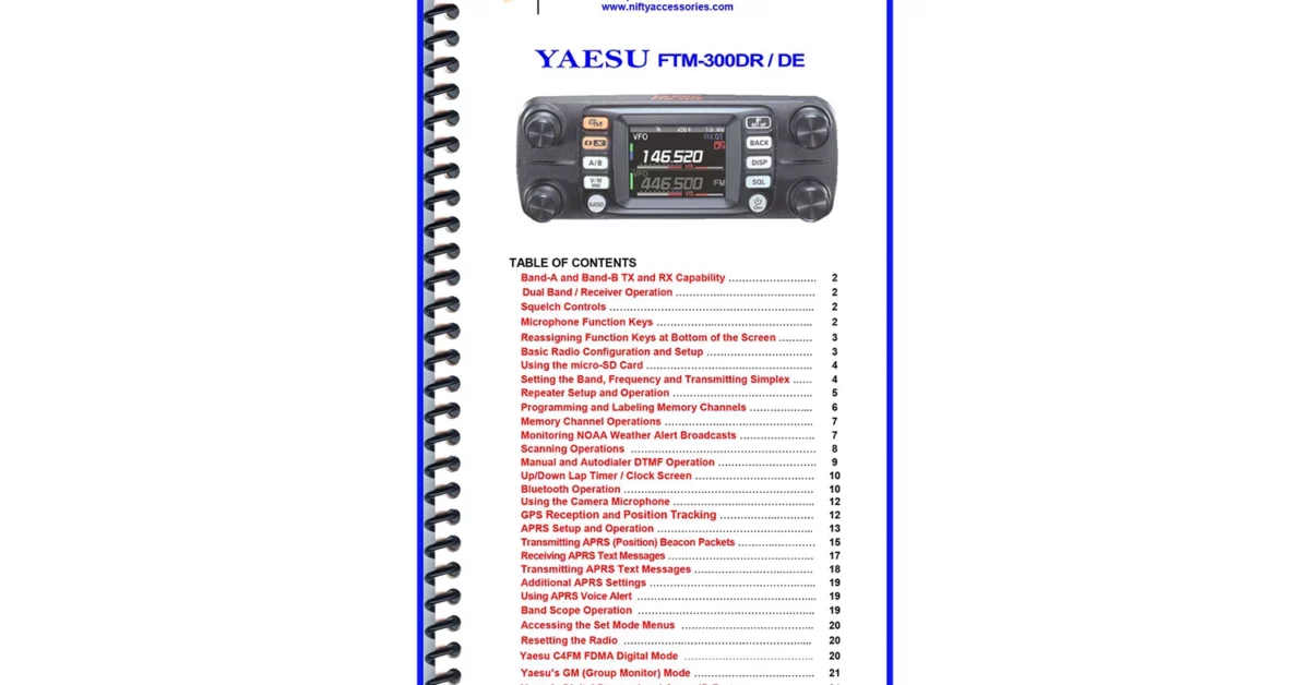 Nifty Mini Manual For Yaesu Ftm Dr Gps Central