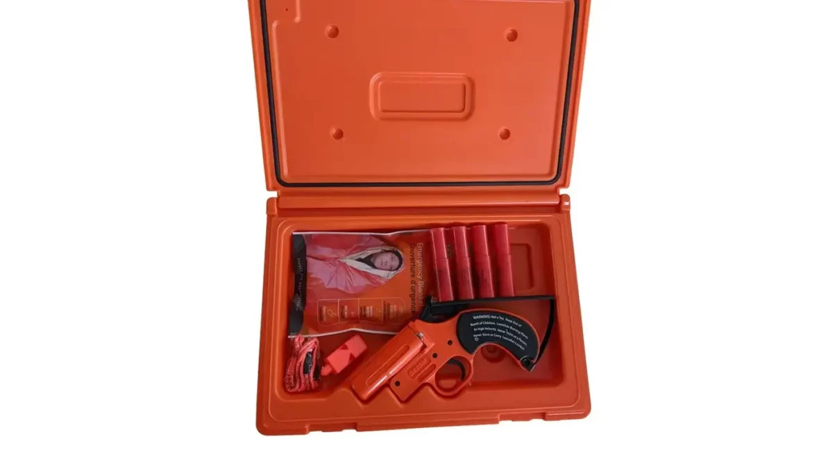 514 - ORION waterproof flare storage box. Holds 4 flares 13L X 9