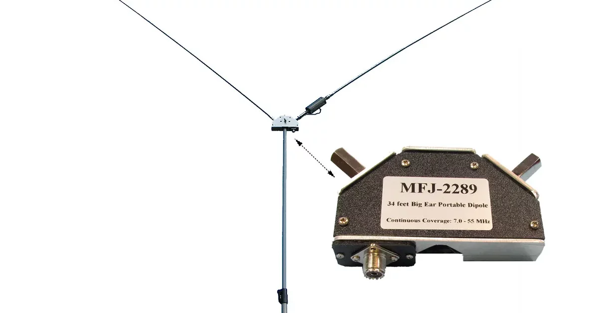 MFJ-2289 7MHz～55MHz 8-Band Portable Dipole（Big Ear）-