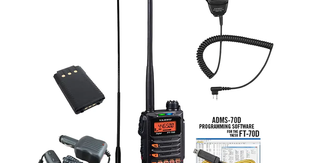 Yaesu FT-70D Ultra Bundle with ADMS-70D, Speaker Mic, Antenna